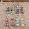 Natural Gemstones Dangle Hook Earrings