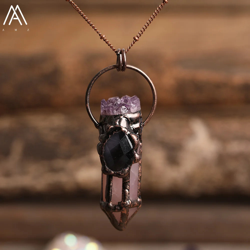 Handmade Gothic Stone Pendant Necklaces