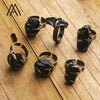 Gothic Raw Black Tourmaline Claw Rings