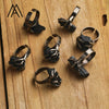 Gothic Raw Black Tourmaline Claw Rings