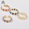 Crystal Gemstone Band Adjustable Rings