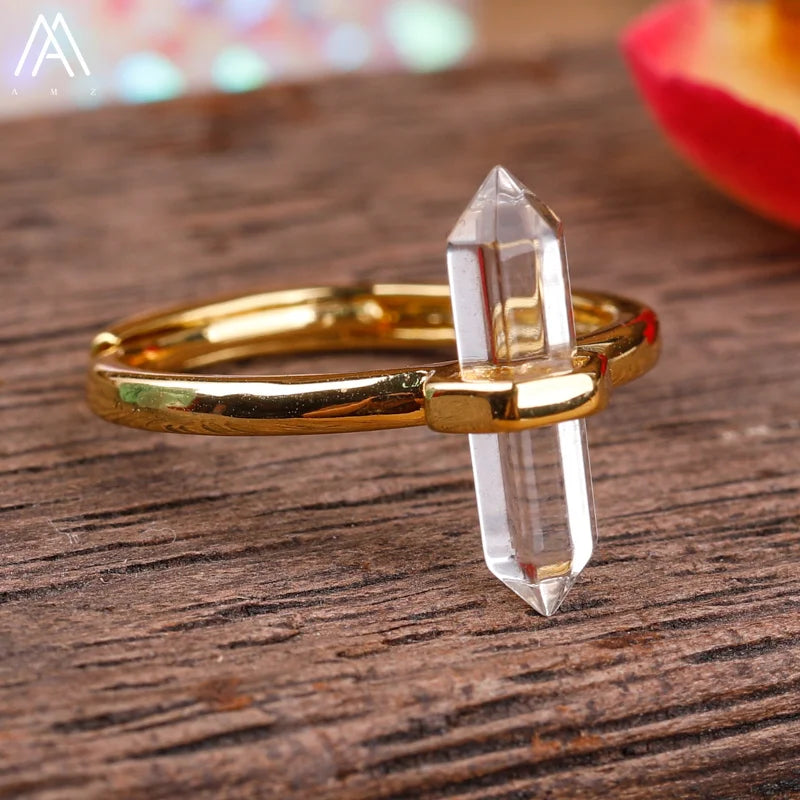 Crystal Pendant Gemstone Adjustable Ring