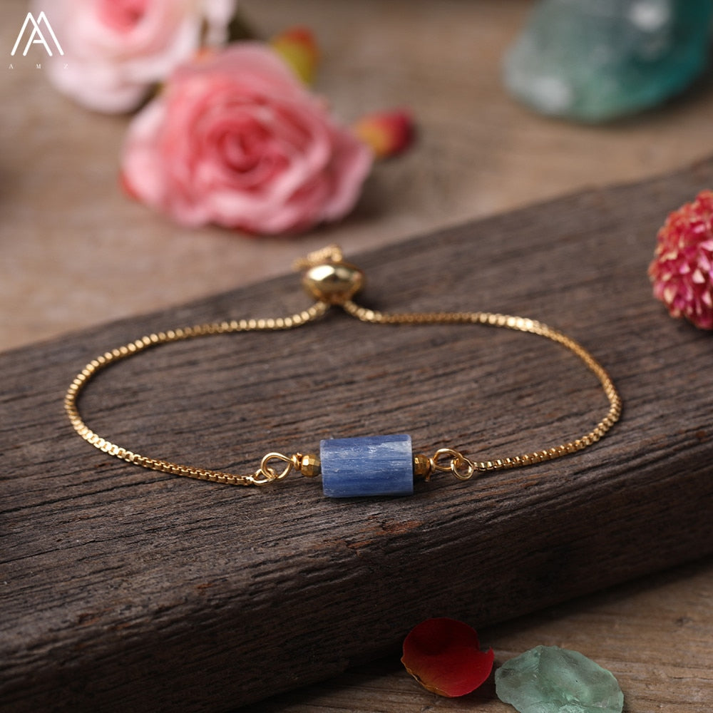 Single Healing Gemstone Adjustable Bracelet