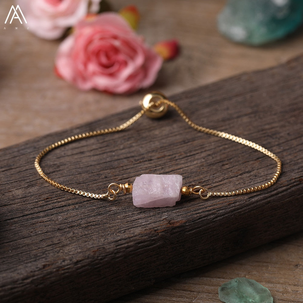 Single Healing Gemstone Adjustable Bracelet