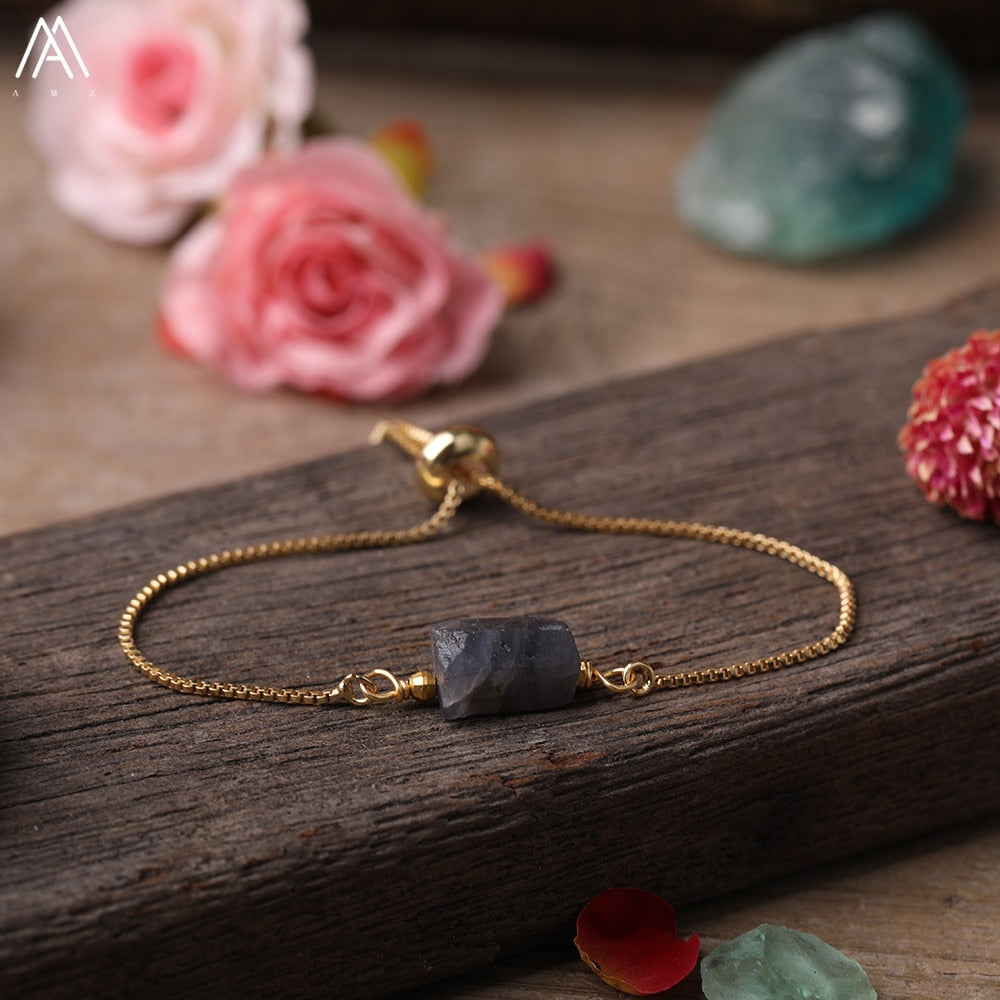 Single Healing Gemstone Adjustable Bracelet