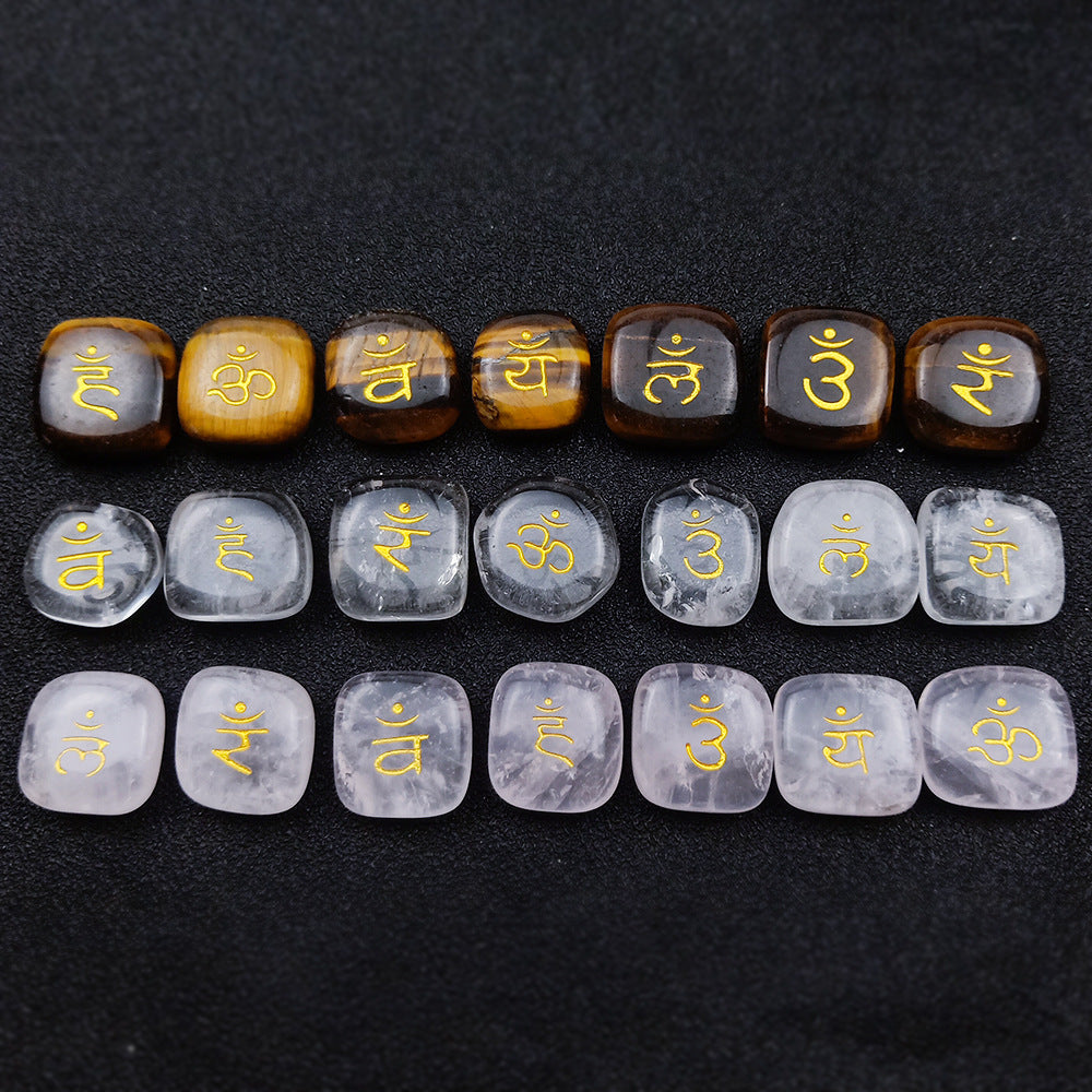 7 Chakra Symbol Natural Stones